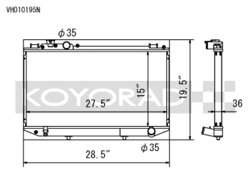 Koyo VH010195N 89-92 Toyota Cressida 3.0L I6 Manual Only