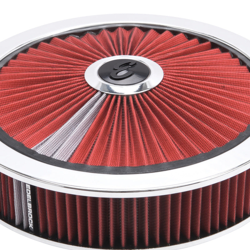 Edelbrock EDE43660 Air Cleaner Kit - 14in Dia. Breathable - Red