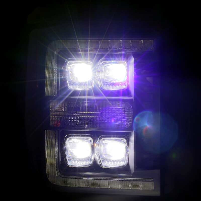 AlphaRex 880148 11-16 Ford F-350 SD NOVA LED Proj Headlights Plank Style Chrm w/Activ Light/Seq Signal