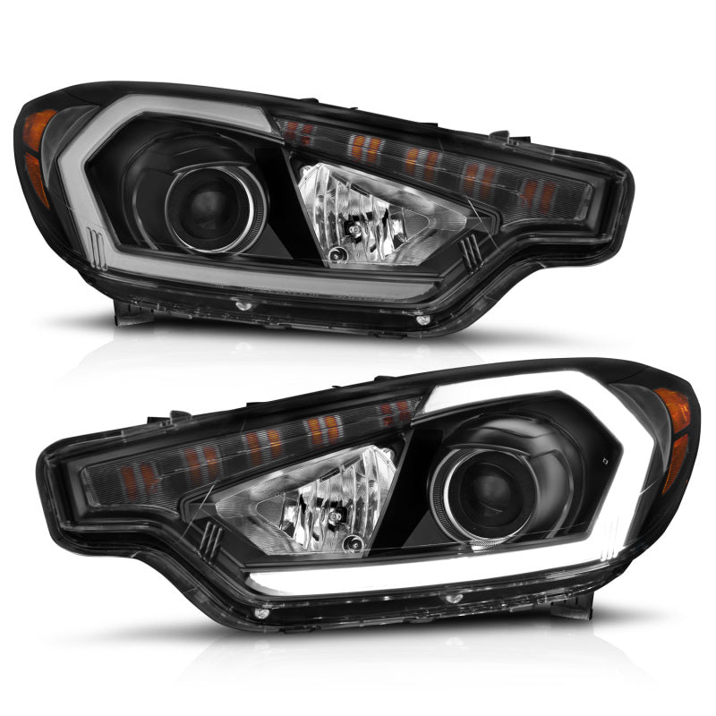 ANZO 121562 2014-2016 Kia Forte Projector Headlights w/ Light Bar Black Housing w/ DRL