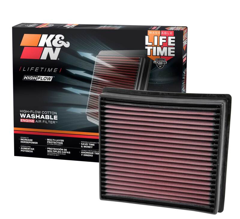K&N Engineering 33-5005 K&N Replacement Panel Air Filter for 13-14 Dodge RAM 2500/3500/4500/5500 6.7L L6 Diesel