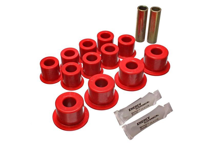 Energy Suspension 4.2147R 99-04 Ford F-350 2wd/F-250 SD 4wd/F-350 4wd Red Rear Leaf Spring Bushing Set