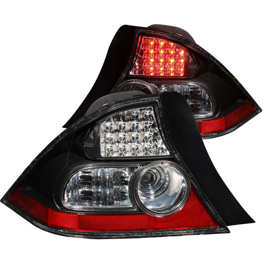 ANZO 321035 2004-2005 Honda Civic LED Taillights Black