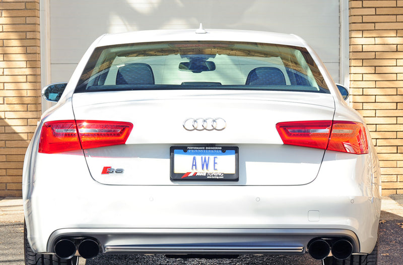 AWE Tuning 3020-43050 Audi C7 / C7.5 S6 4.0T Track Edition Exhaust - Diamond Black Tips