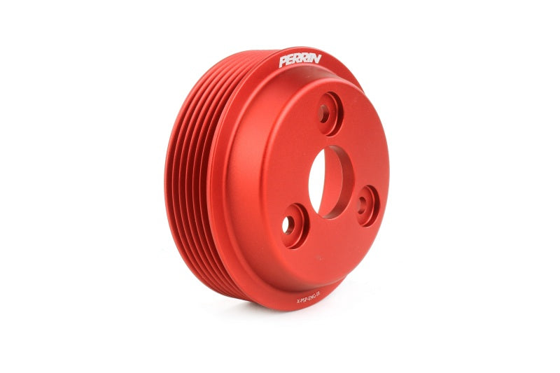Perrin Performance PSP-ENG-111RD PERRIN 15-21 Subaru WRX / 18-20 Crosstrek / 14-18 FXT Lightweight Water Pump Pulley - Red