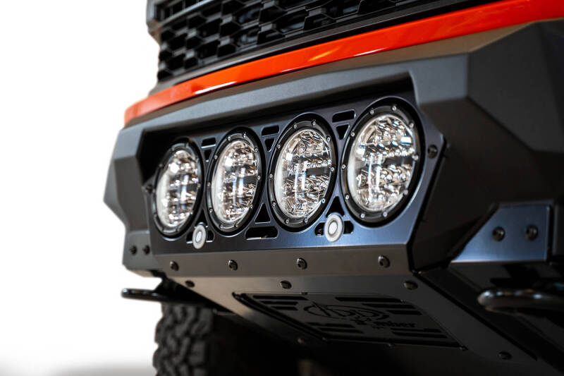 Addictive Desert Designs F210014110103 2021+ Ford Raptor Bomber Front Bumper w/ 4 Rigid 360 6in Light Mounts
