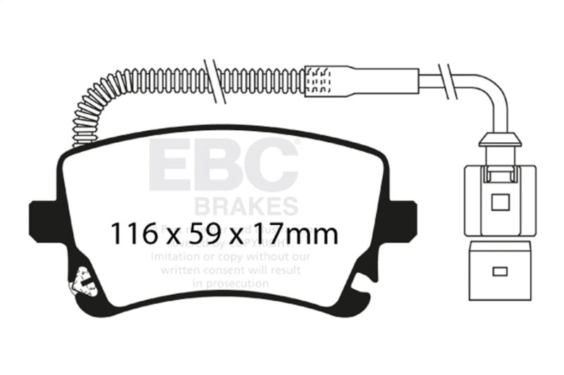 EBC DP41470R 09-11 Audi A6 Quattro 3.0 Supercharged Yellowstuff Rear Brake Pads