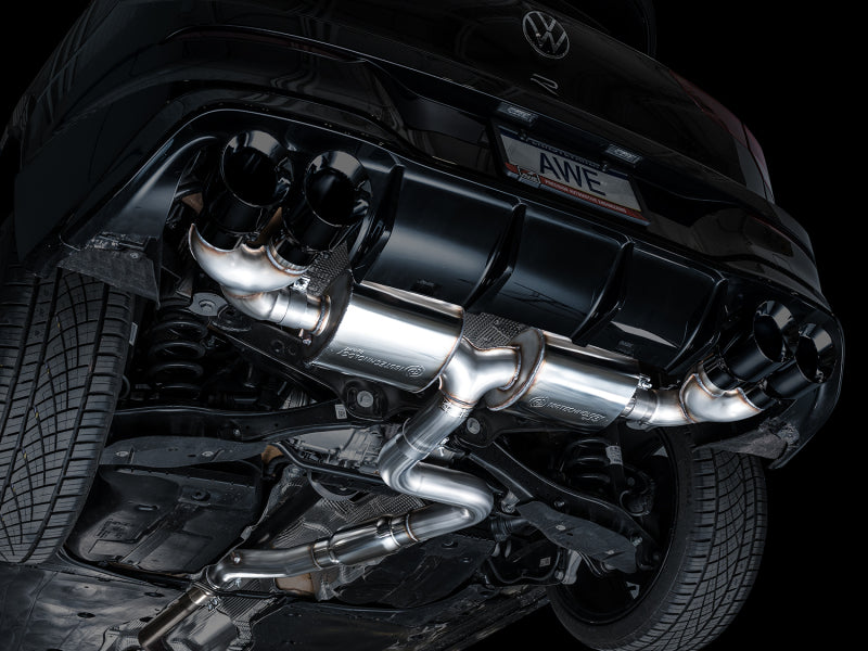 AWE Tuning 3015-43658 AWE MK8 Volkswagen Golf R 3in Touring Edition Quad Exhaust - Diamond Black Tips