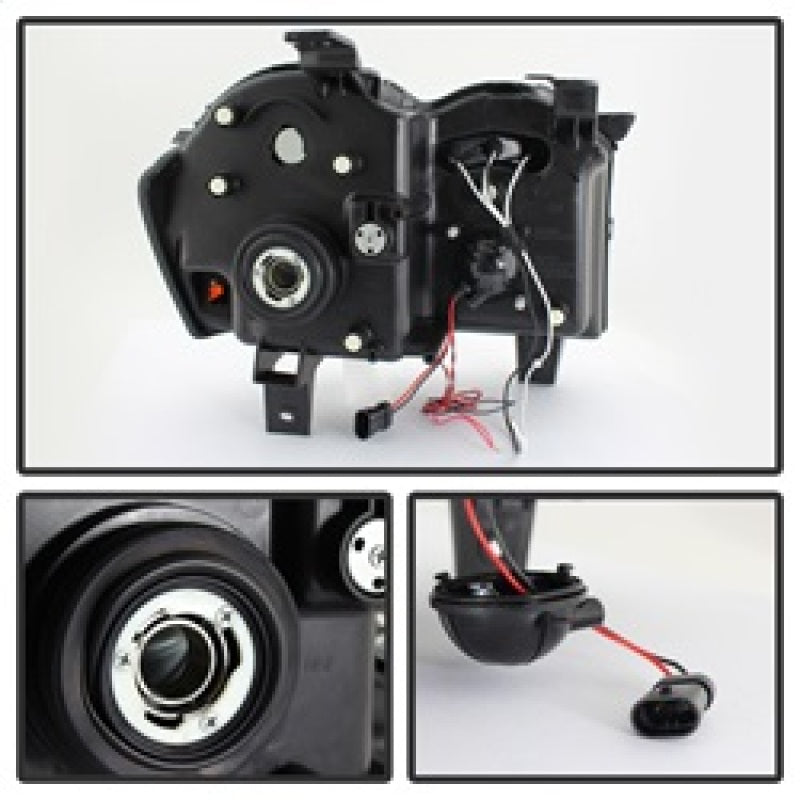 SPYDER 5078551 Spyder Jeep Grand Cherokee 05-07 Projector Headlights LED Halo LED Blk Smke PRO-YD-JGC05-HL-BSM