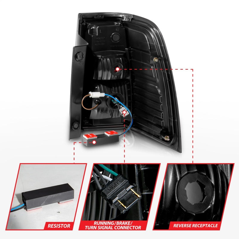 ANZO 311409 07-17 Ford Expedition LED Taillights w/ Light Bar Black Housing Smoke Lens