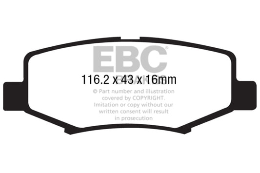 EBC ED91799 06-11 Dodge Nitro 3.7 Extra Duty Rear Brake Pads