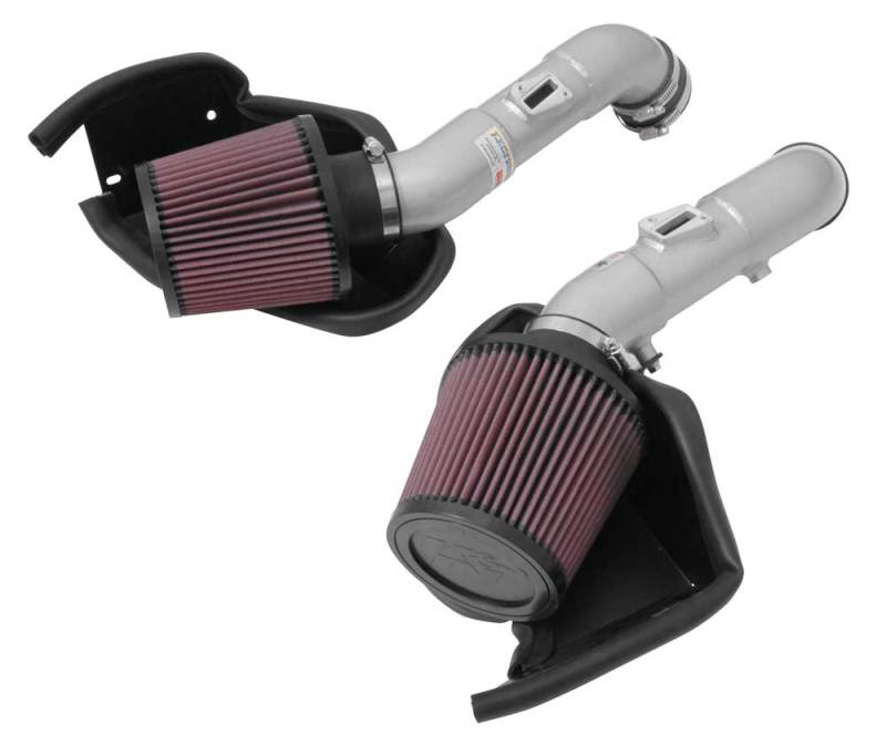 K&N Engineering 69-7083TS K&N 14-15 Infiniti Q50 3.7L V6 Dual Silver Typhoon Short RAM Intakes