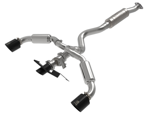 aFe 49-36067-B 23-24 Toyota GR Corolla L3 1.6L (t) Gemini XV 3in to 2-1/2in Cat Back Exhaust w/ Black Tips