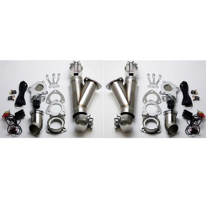 Granatelli Motor Sports 303522D Granatelli 2.25in Alum Mild Steel Electronic Dual Slip Fit Exhaust Cutout w/Band Clamps