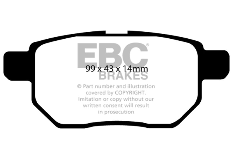 EBC DP21947 11+ Lexus CT200h 1.8 Hybrid Greenstuff Rear Brake Pads