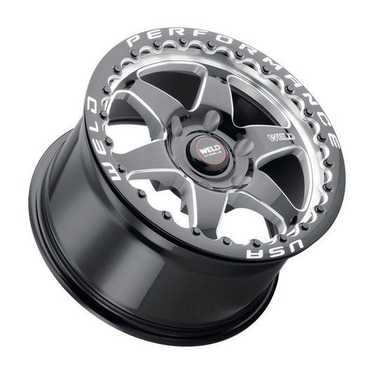 Weld S909B0084P38 S909 15x10 Ventura 6 Beadlock 6x139.7 ET38 BS7.00 Gloss BLK MIL DIA 106.1