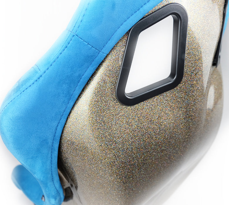 NRG FRP-303BL-ULTRA FRP Bucket Seat ULTRA Edition - Medium (Blue Alcantara/Pearlized Back)