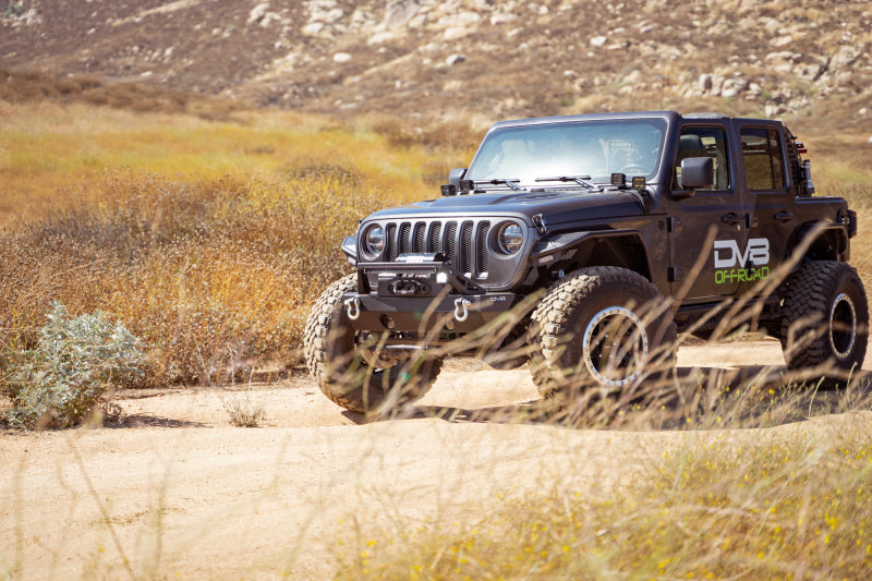 DV8 Offroad FBJL-06 07-23 Jeep Wrangler/Gladiator JT/JK/JL FS-25 Stubby Front Bumper w/Plated Bull Bar