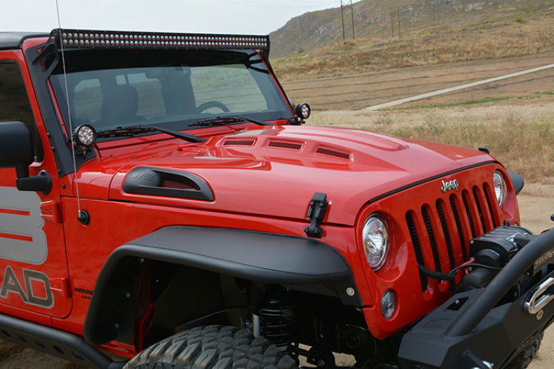 DV8 Offroad HDMB07-02 07-18 Jeep Wrangler JK Metal Heat Dispersion Hood - Primer Black