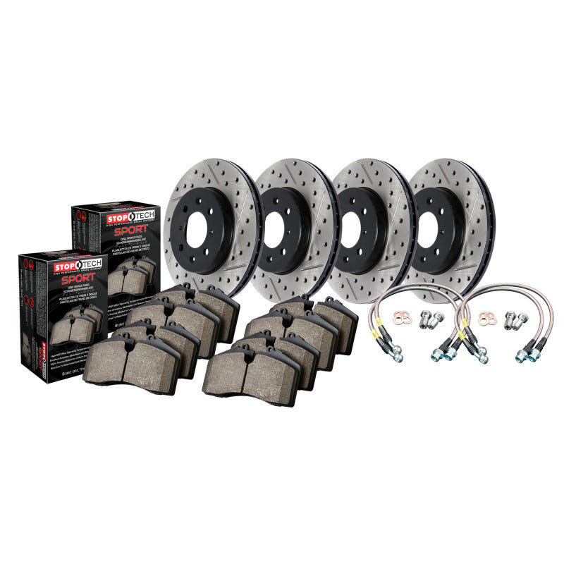 Stoptech 978.47008 Sport Axle Pack, Drilled & Slotted, 4 Wheel