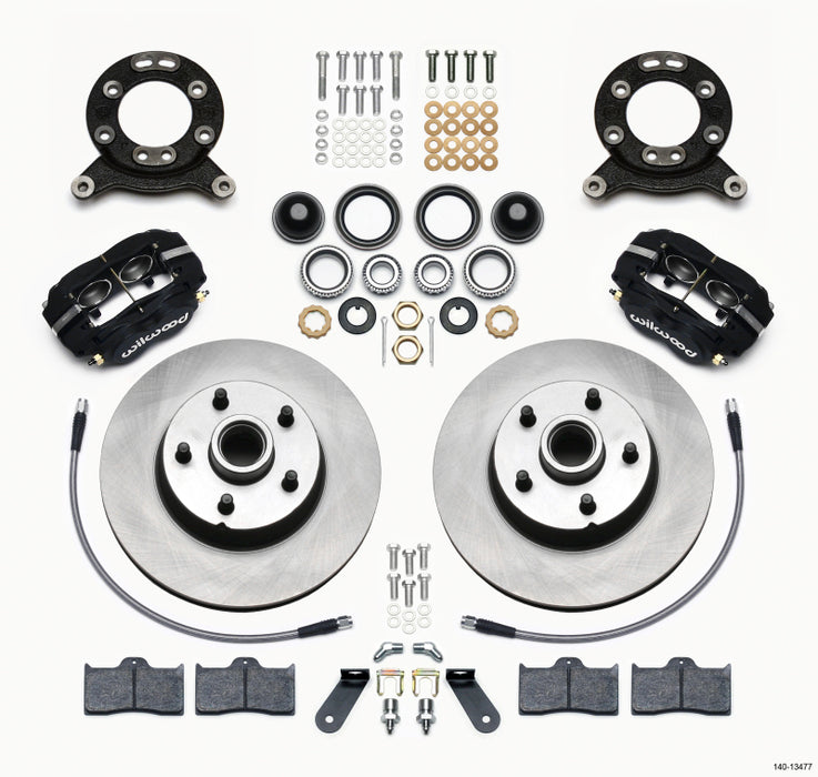 Wilwood 140-13477 Forged Dynalite-M Front Kit 11.30in 1 PC Rotor&Hub 1970-1973 Mustang Disc & Drum Spindle