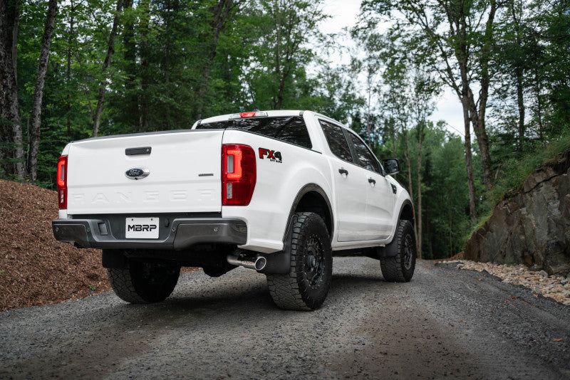 MBRP S5227BLK 2019 Ford Ranger Ecoboost 2.3L 4in OD Tip Single Side Exit 3in Black Coated Cat Back