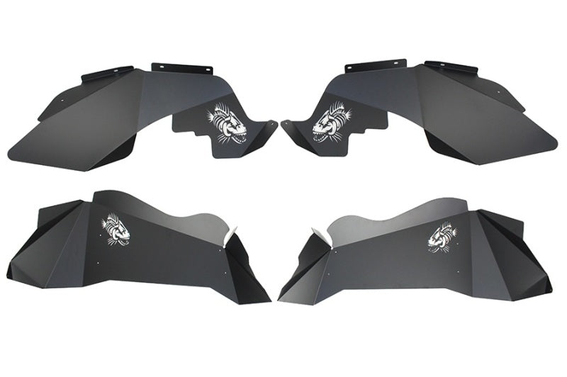 Fishbone Offroad FB33073 07-18 Jeep Wrangler JK Logo Aluminum Inner Fenders - Black Powdercoat