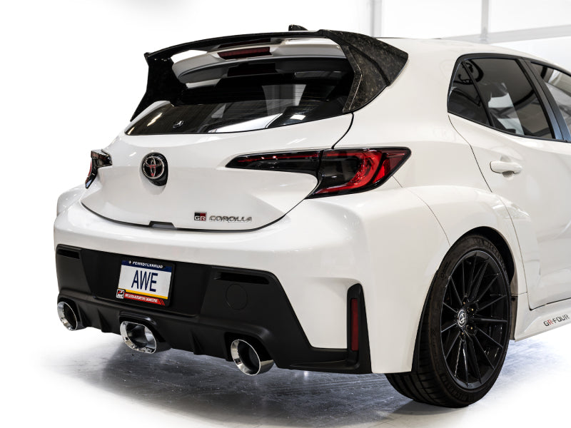 AWE Tuning 3015-52472 AWE 23-24 Toyota GR Corolla Touring Edition Catback Exhaust - Chrome Silver Tips
