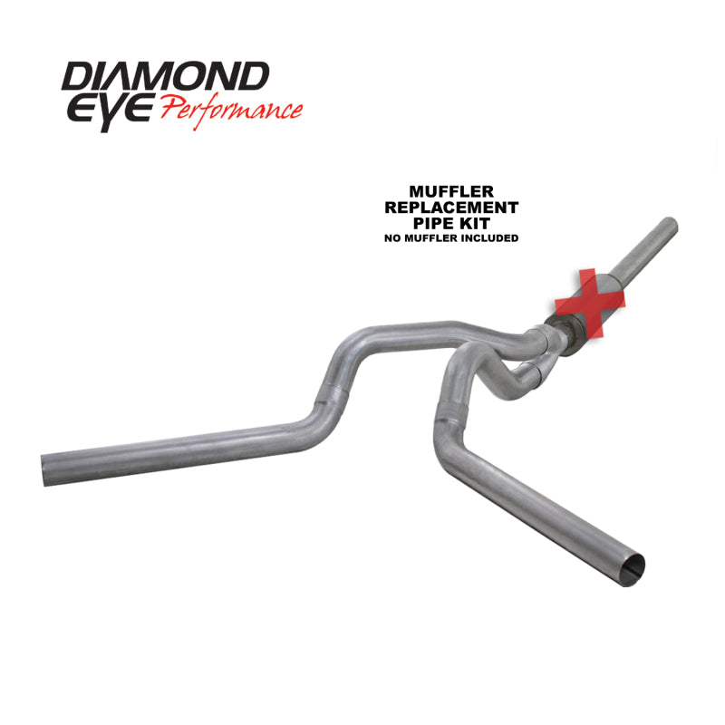 Diamond Eye Performance K4236A-RP Diamond Eye KIT 4in Catback MFLR RPLCMENT PIPE DUAL AL: 2004.5-2007.5 DODGE CUMMINS 600