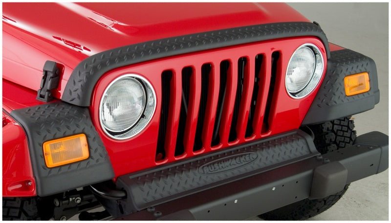 Bushwacker 14005 97-06 Jeep Wrangler Trail Armor Hood Stone Guard and 2 Front Corners - Black
