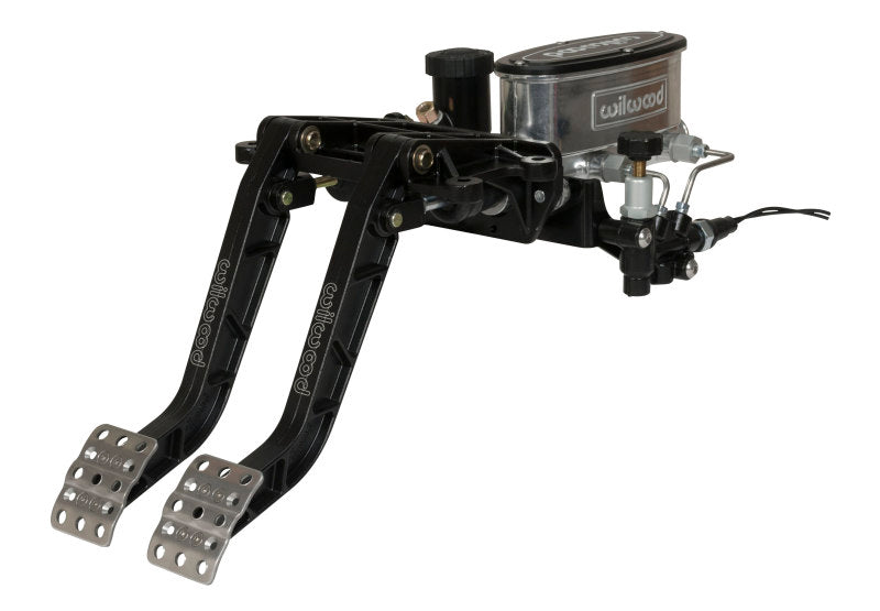 Wilwood 340-14360 Adjustable-Tandem Dual Pedal - Brake / Clutch - Fwd. Swing Mount - 6.25:1 - Black E-Coat