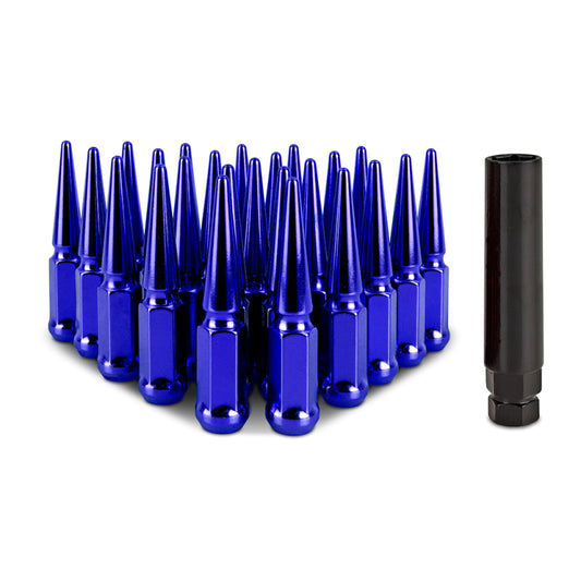 Mishimoto MMLG-SP1215-24BL Steel Spiked Lug Nuts M12 x 1.5 24pc Set Blue