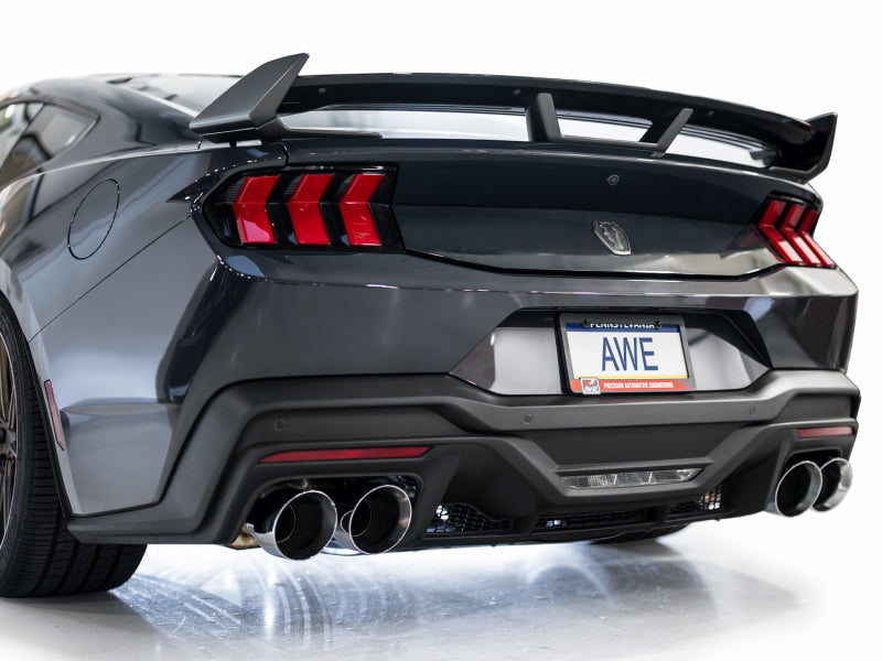 AWE Tuning 3020-42375 AWE 2024 Ford Mustang Dark Horse S650 RWD Track Edition Catback Exhaust w/ Quad Chrome Silver Tips