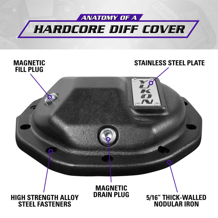 Yukon Gear & Axle YHCC-GM8.5-S Yukon Gear Hardcore Diff Cover for 8.5inch GM Rear w/ 5/16inch Cover Bolts