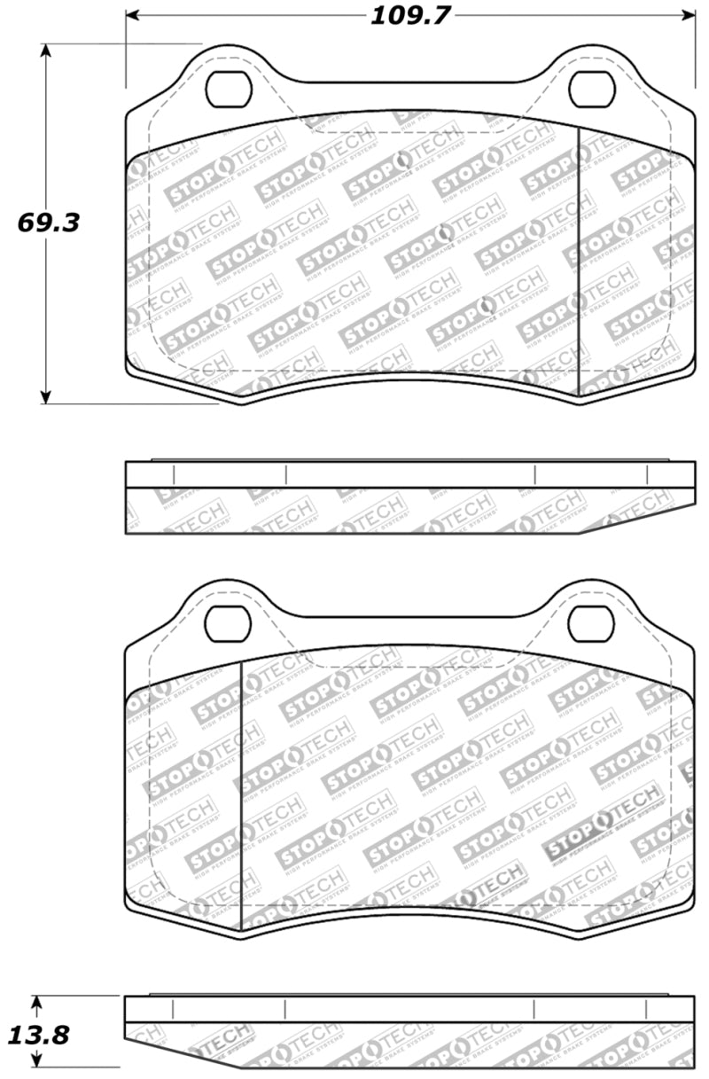 Stoptech 309.05921 StopTech Performance 00-06 Jaguar S Typre R / XJ R / XJR-S / XJ Sport Rear Brake Pads