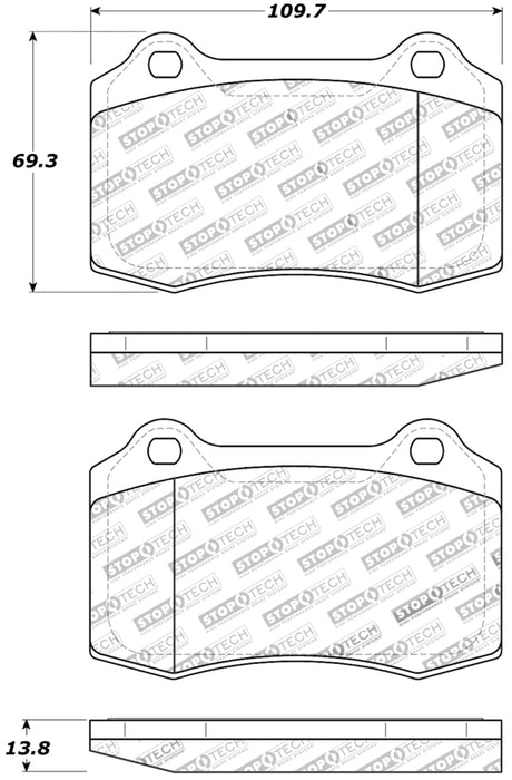 Stoptech 309.05921 StopTech Performance 00-06 Jaguar S Typre R / XJ R / XJR-S / XJ Sport Rear Brake Pads