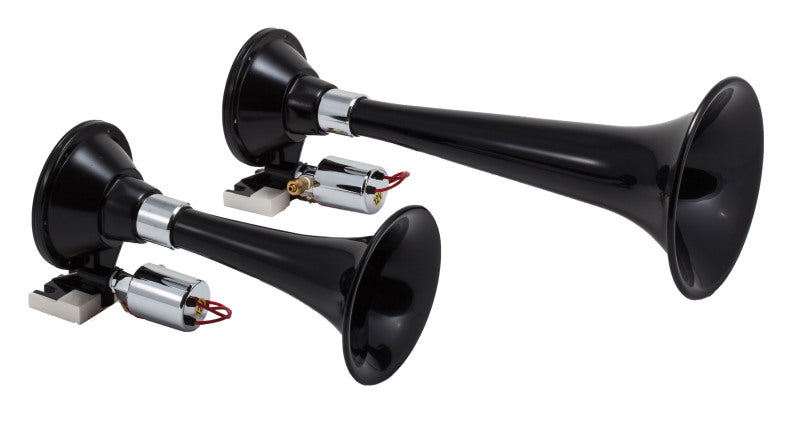 Kleinn Air Horns 220 Kleinn Black Dual Horn/ 13In/8In - High Impact ABS Trumpet/ Zinc Alloy Base