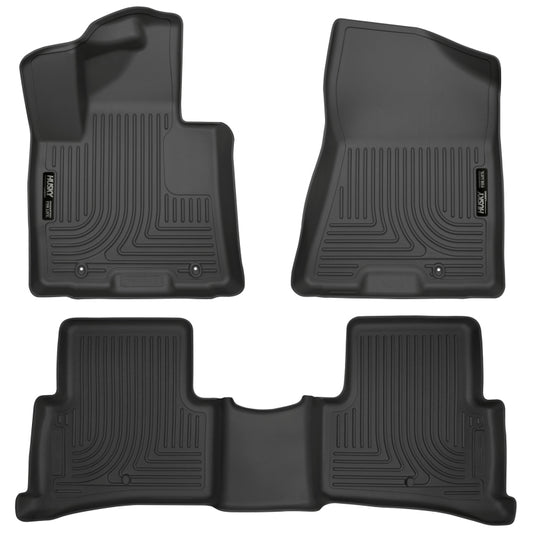 Husky Liners 99891 2017 Kia Sportage Weatherbeater Front and Second Row Black Floor Liners