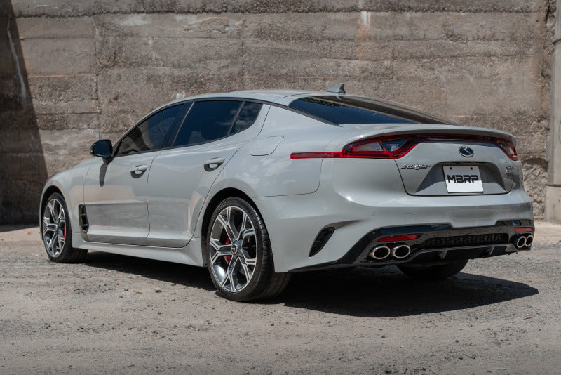 MBRP S4704304 2018+ Kia Stinger 3.3L RWD/AWD 2.5in Cat Back Dual Rear Exit w/o Tips