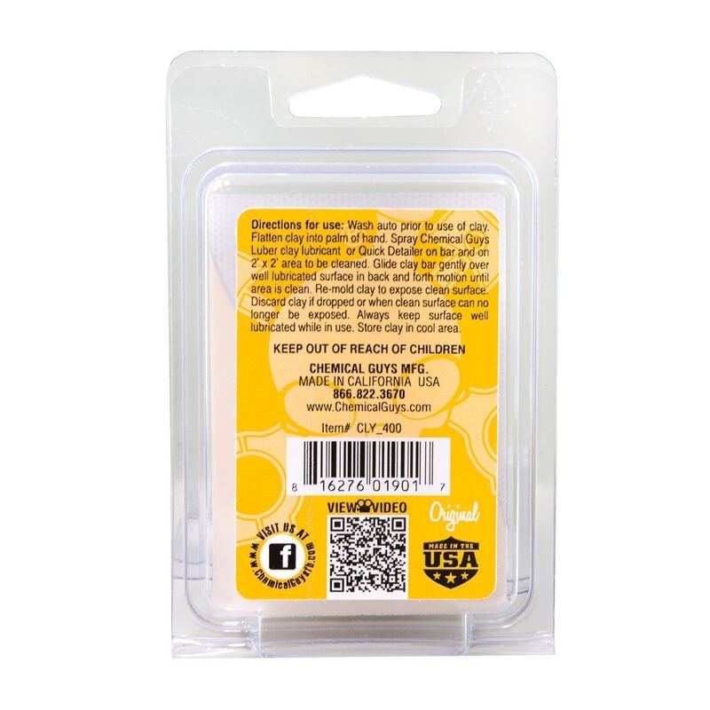 Chemical Guys CLY_400 OG Clay Bar (Light/Medium Duty) - Yellow