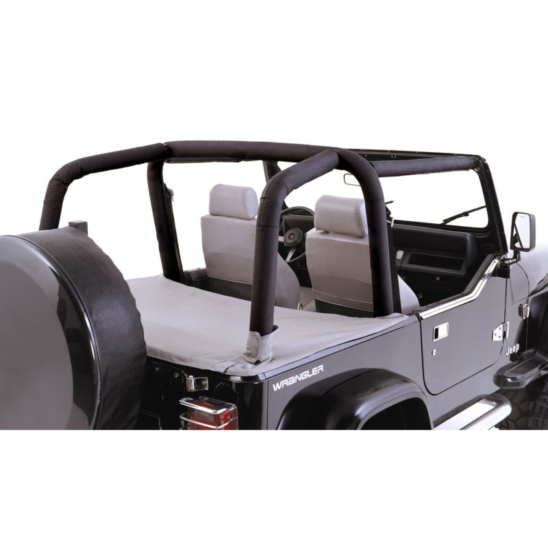 Rugged Ridge 13612.15 Roll Bar Cover Kit Black Denim 97-02 Jeep Wrangler