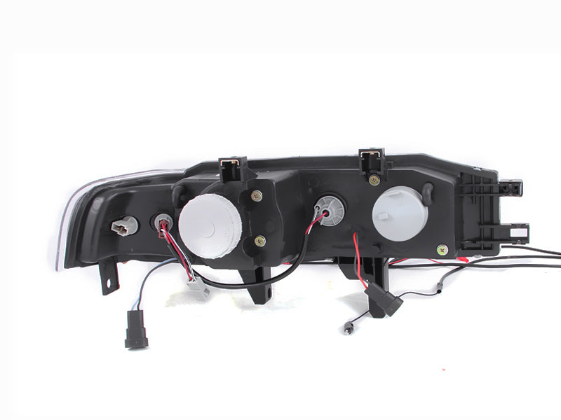 ANZO 121048 1990-1993 Honda Accord Projector Headlights w/ Halo Black 1pc