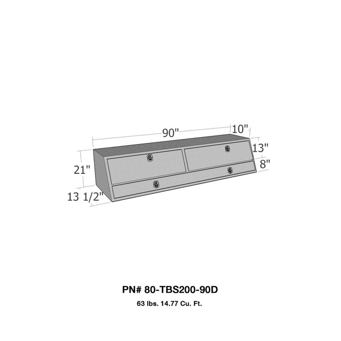 Westin 80-TBS200-90D /Brute Contractor TopSider 90in w/ Doors - Aluminum