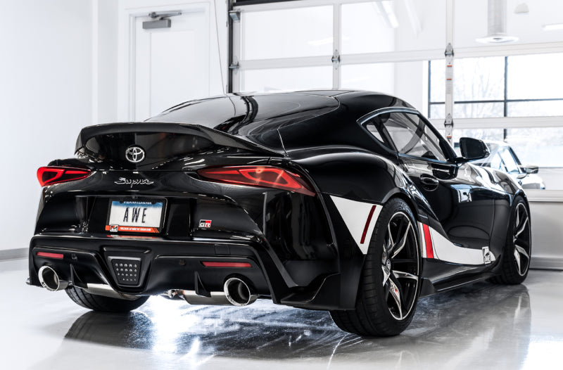 AWE Tuning 3020-32058 AWE 2020 Toyota Supra A90 Non-Resonated Touring Edition Exhaust - 5in Chrome Silver Tips