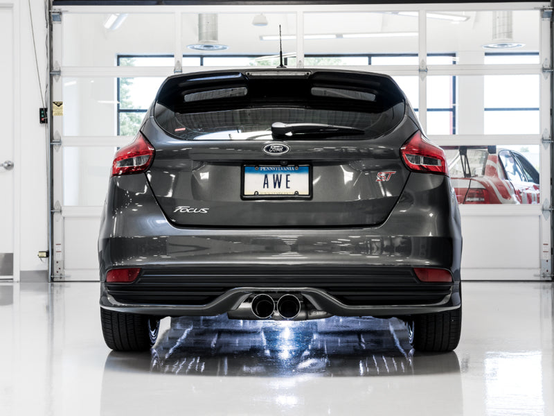 AWE Tuning 3015-32092 Ford Focus ST Touring Edition Cat-back Exhaust - Non-Resonated - Chrome Silver Tips