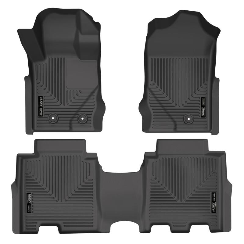 Husky Liners 95301 2021 Ford Bronco 4 Door Weatherbeater Front & 2nd Seat Floor Liners - Black