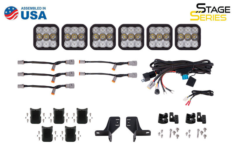 Diode Dynamics DD7235 Bronco SS5 6-Pod CrossLink Grille Lightbar Kit Sport - White Combo