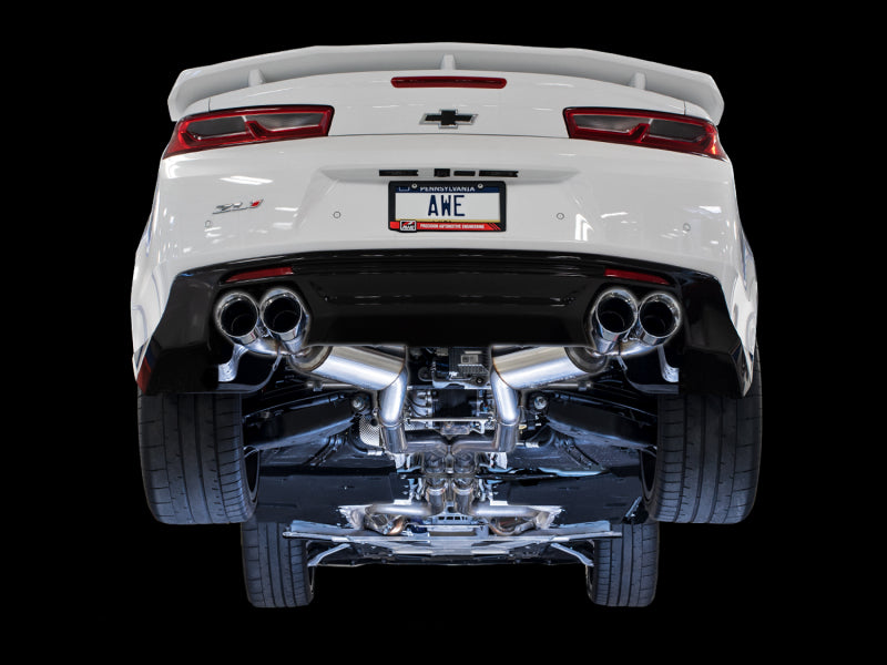 AWE Tuning 3015-42092 16-19 Chevy Camaro SS Res Cat-Back Exhaust -Touring Edition (Quad Chrome Silver Tips)