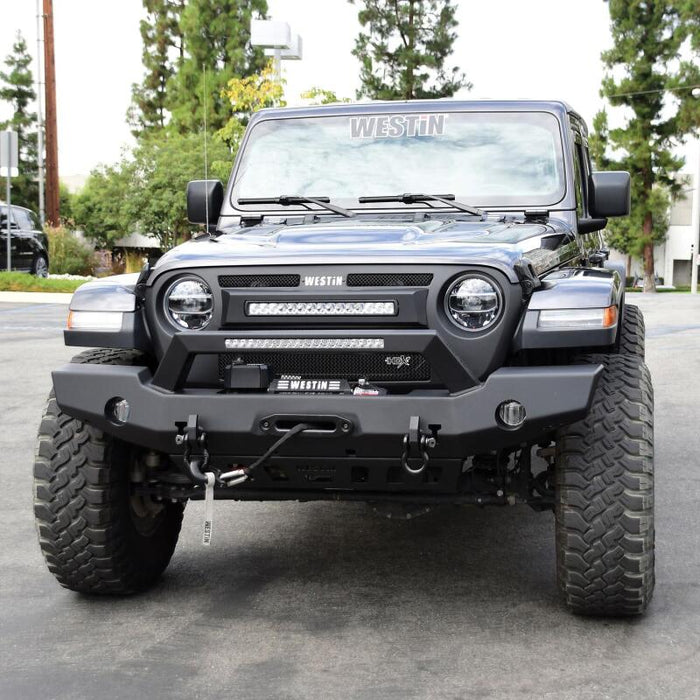 Westin 59-80125 18-20 Jeep Wrangler WJ2 Full Width Front Bumper w/LED Light Bar Mount Textured Black