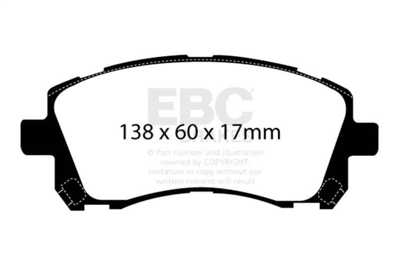 EBC DP41134R 98-02 Subaru Forester 2.5 Yellowstuff Front Brake Pads